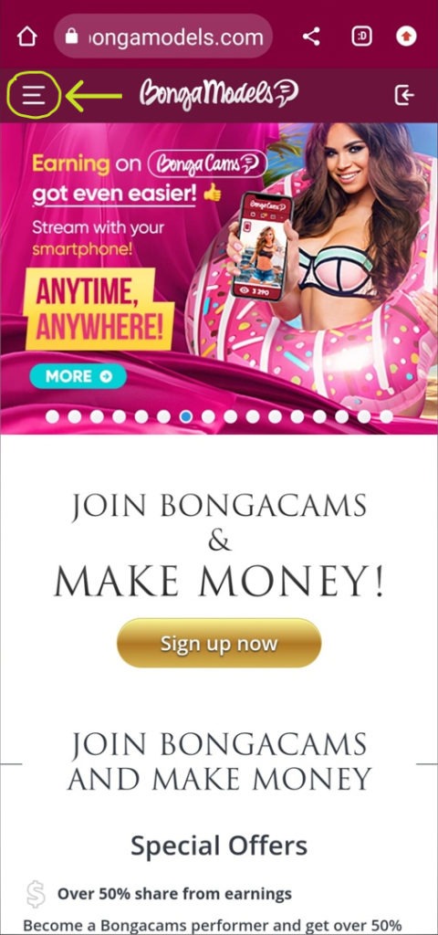 Создание индивидуального аккаунта модели BongaCams